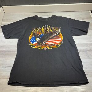 Vintage Harley-Davidson Las Vegas Eagle Graphic T-Shirt - Black (Large) USA MADE